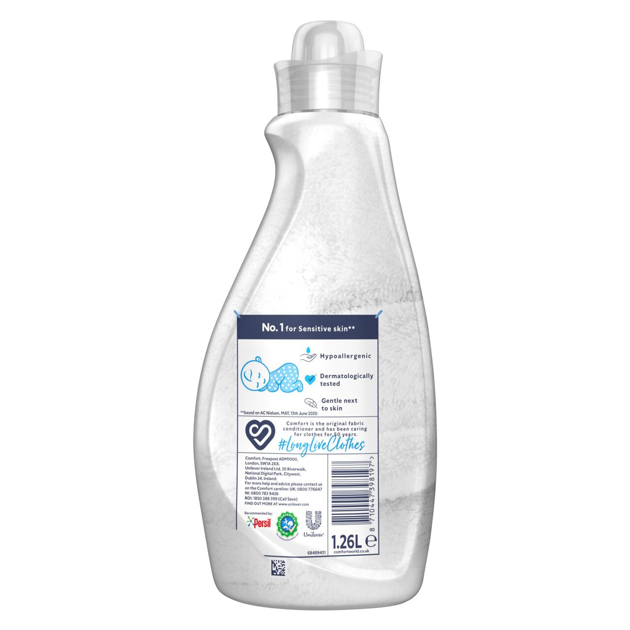 Comfort Dermatologically tested Fabric Conditioner Pure 36 Wash 1.26l