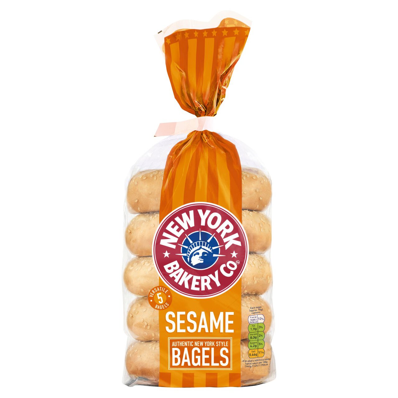 New York Bakery Co. Sesame Bagel 5 per pack