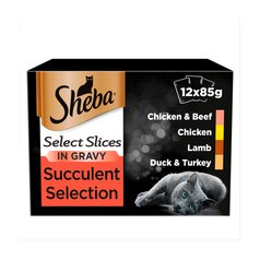 Sheba Select Slices Cat Food Pouches Succulent Selection in Gravy 12 x 85g 12 x 85g
