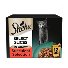 Sheba Select Slices Cat Food Pouches Succulent Selection in Gravy 12 x 85g