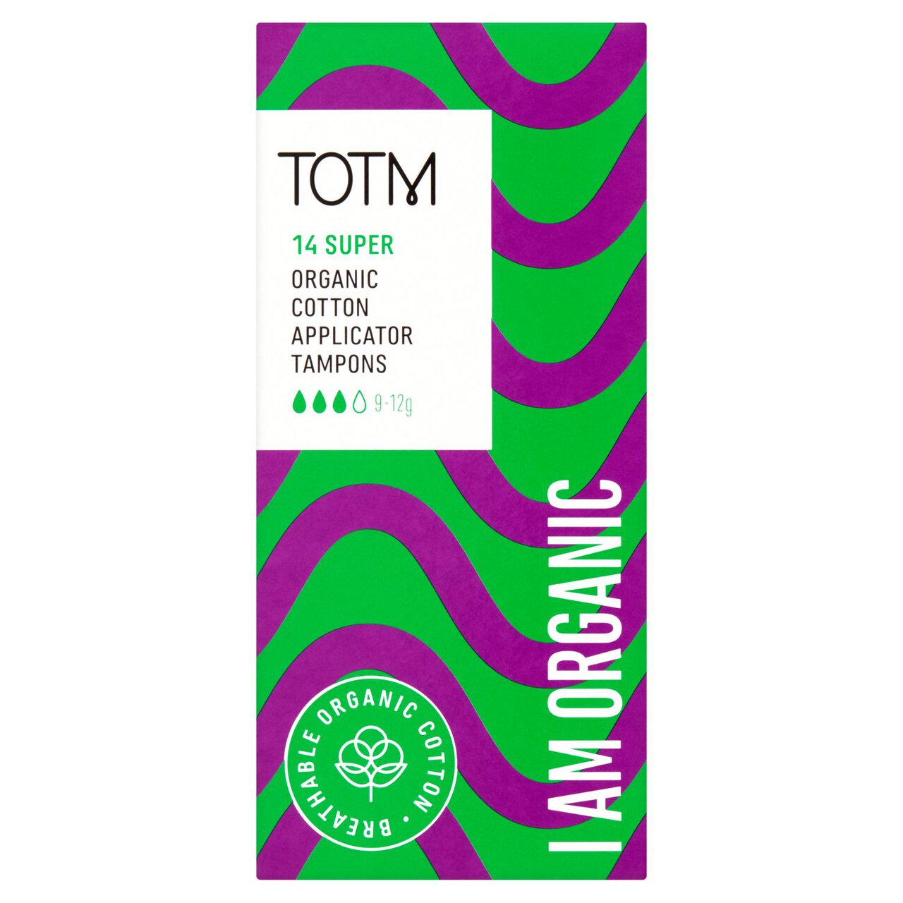 TOTM Organic Cotton Applicator Tampons Super 14 per pack