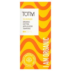 TOTM Organic Cotton Applicator Tampons Medium 16 per pack