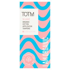 TOTM Organic Cotton Applicator Tampons Light 18 per pack