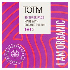 TOTM Organic Cotton Super Pads 10 per pack