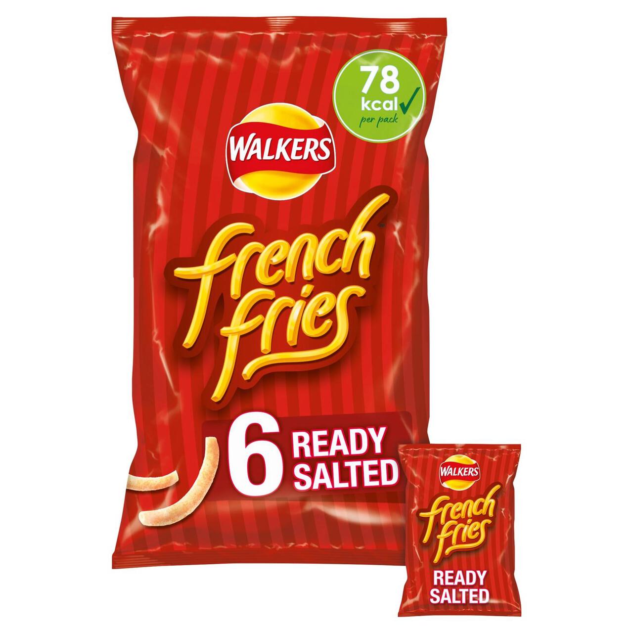 Walkers French Fries Ready Salted Multipack Snacks 6 per pack
