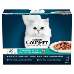 Gourmet Perle Cat Food Pouches Ocean Delicacies 12x85g 12 x 85g