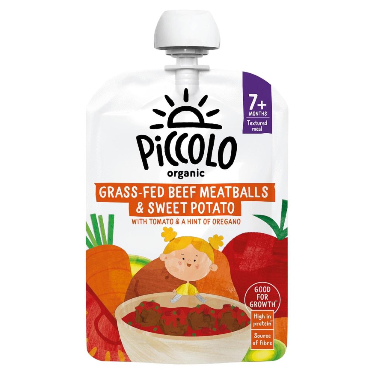 Piccolo Organic Sweet Potato & Beef Meatball Pouch, 7 mths+ 130g