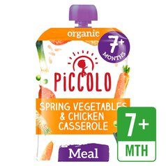 Piccolo Organic Spring Vegetables & Chicken Casserole Pouch, 7 mths+ 130g