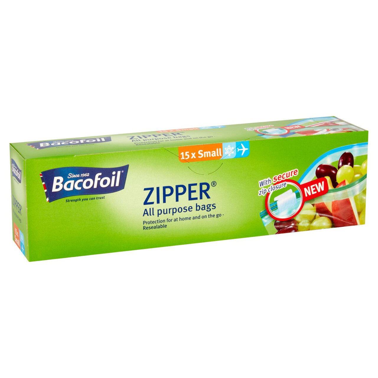 Bacofoil Small All Purpose Zipper Freezer Bags 15 per pack