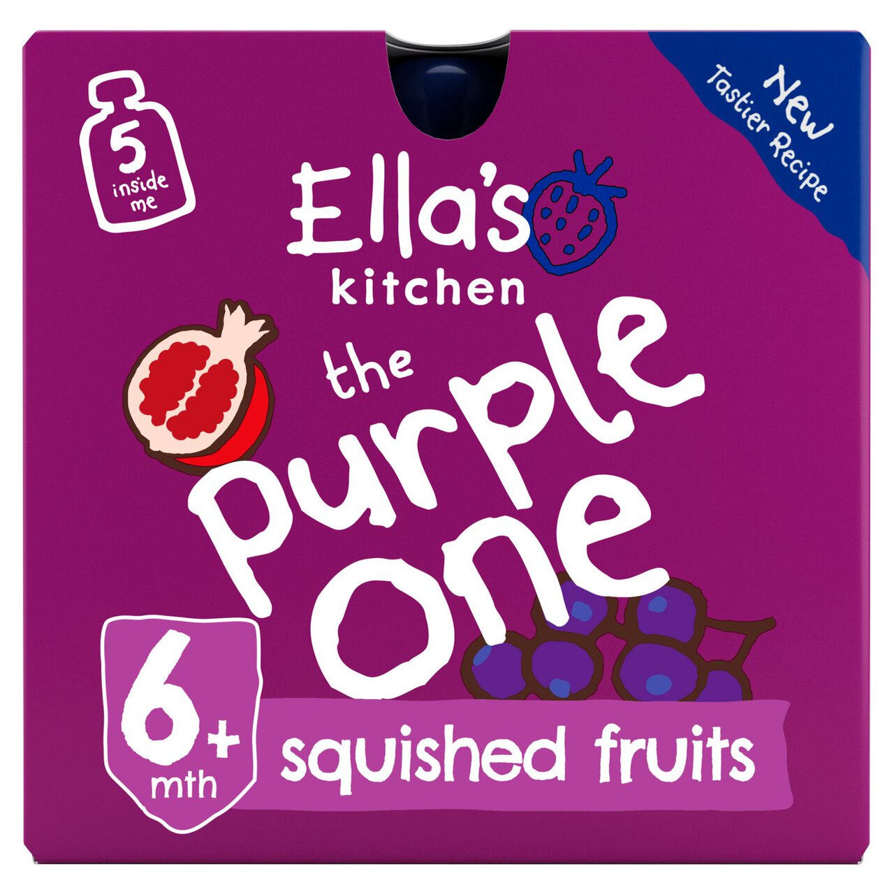 Ella's Kitchen The Purple One Smoothie Baby Food Pouch 6+ Months 5 x 90g