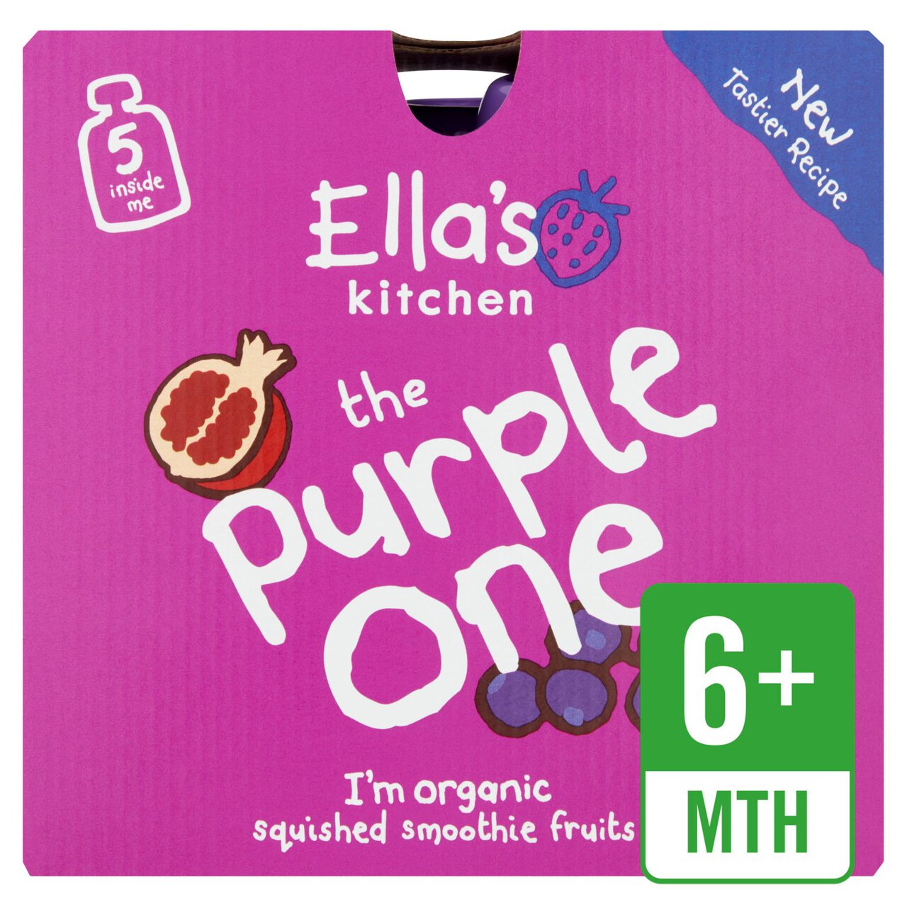 Ella's Kitchen The Purple One Smoothie Baby Food Pouch 6+ Months 5 x 90g