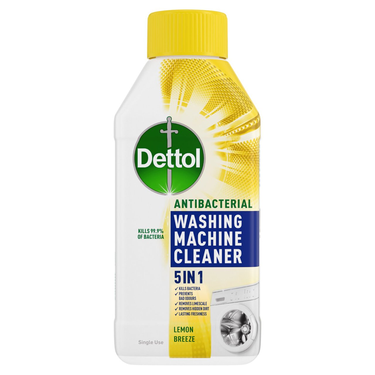 Dettol 5 in 1 Antibacterial Washing Machine Cleaner Lemon Breeze 250ml