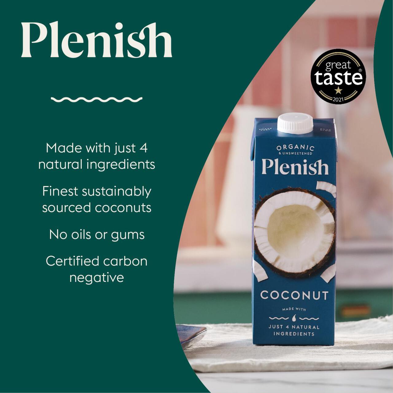 Plenish Organic Coconut Unsweetened Drink 1l