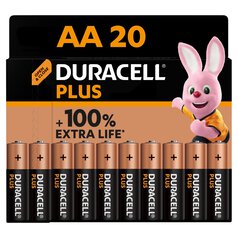 Duracell Plus 100% AA Alkaline Batteries 20 per pack