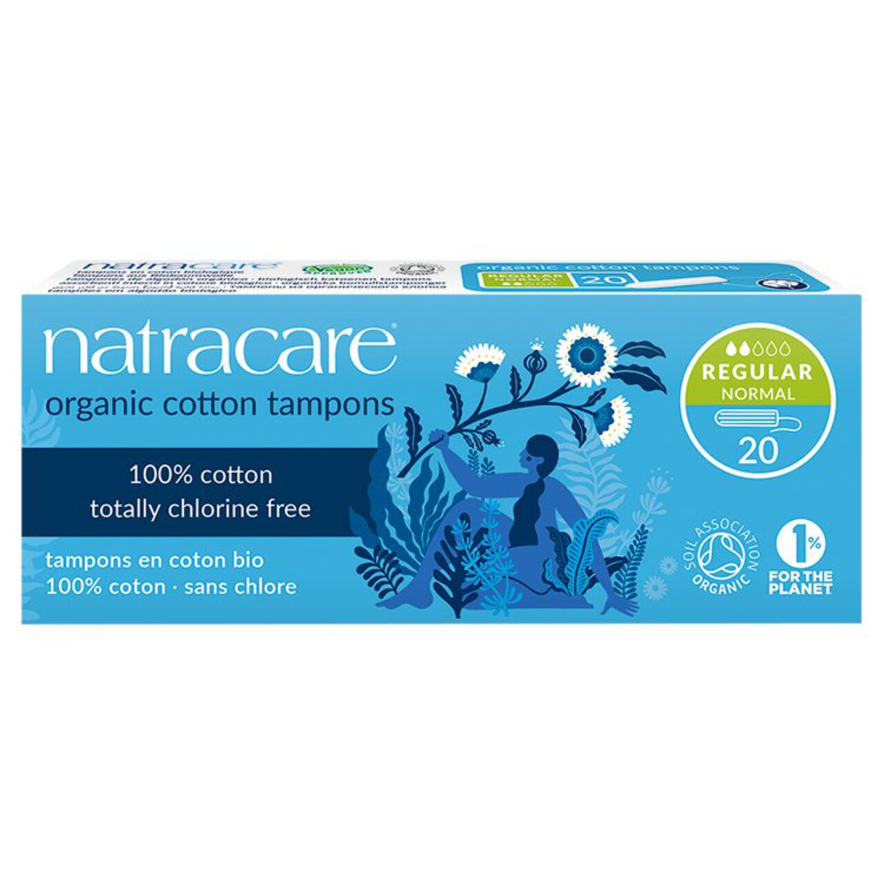 Natracare Organic Non-Applicator Tampons Regular 20 per pack