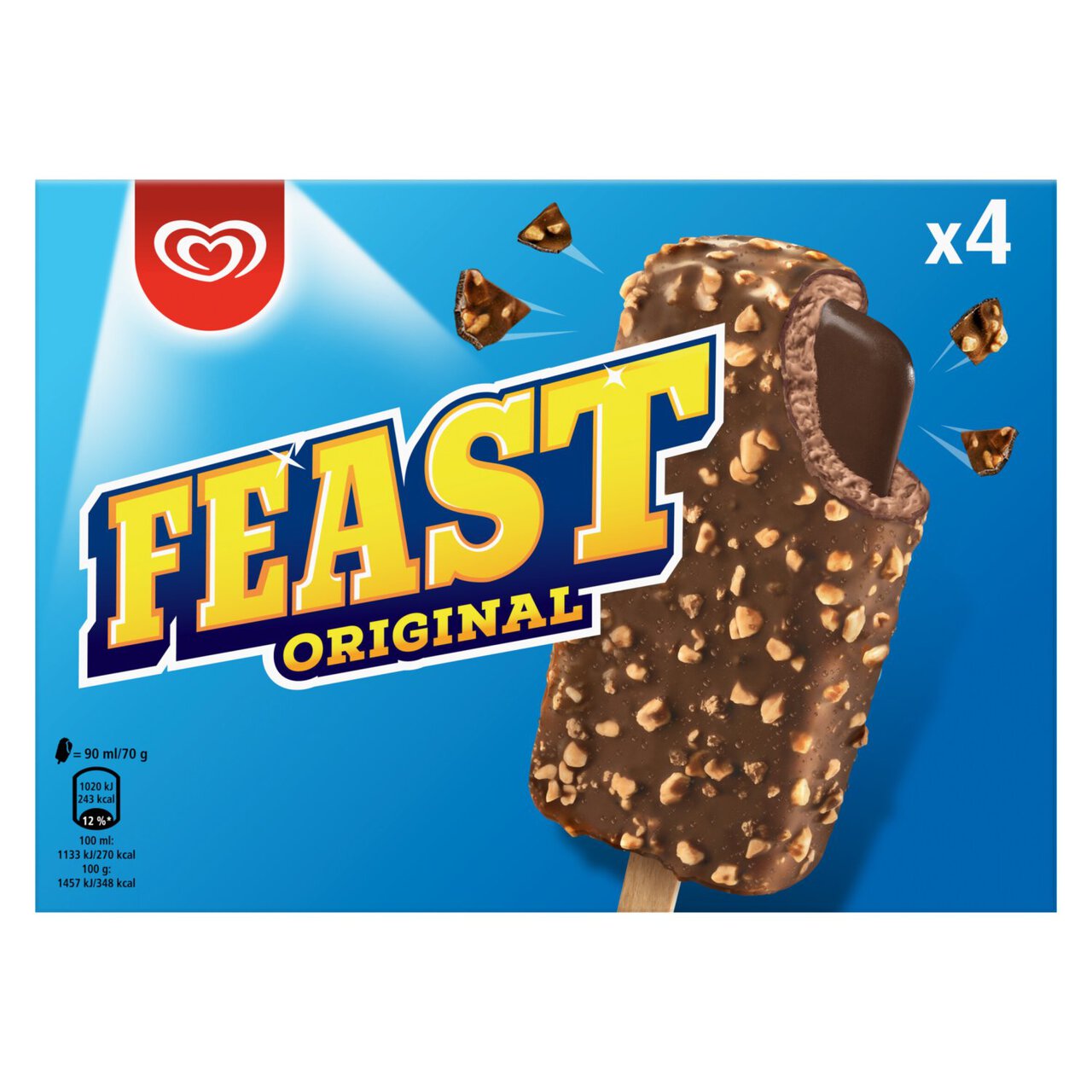 Feast Chocolate Ice Cream Lollies 4 x 80ml