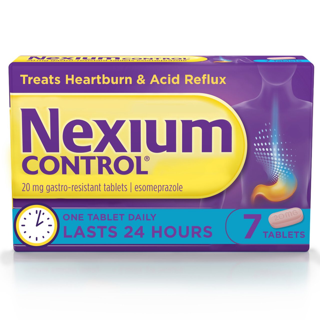 Nexium Control Heartburn & Indigestion 24 Hour Relief 20mg 7 Tablets 7 per pack