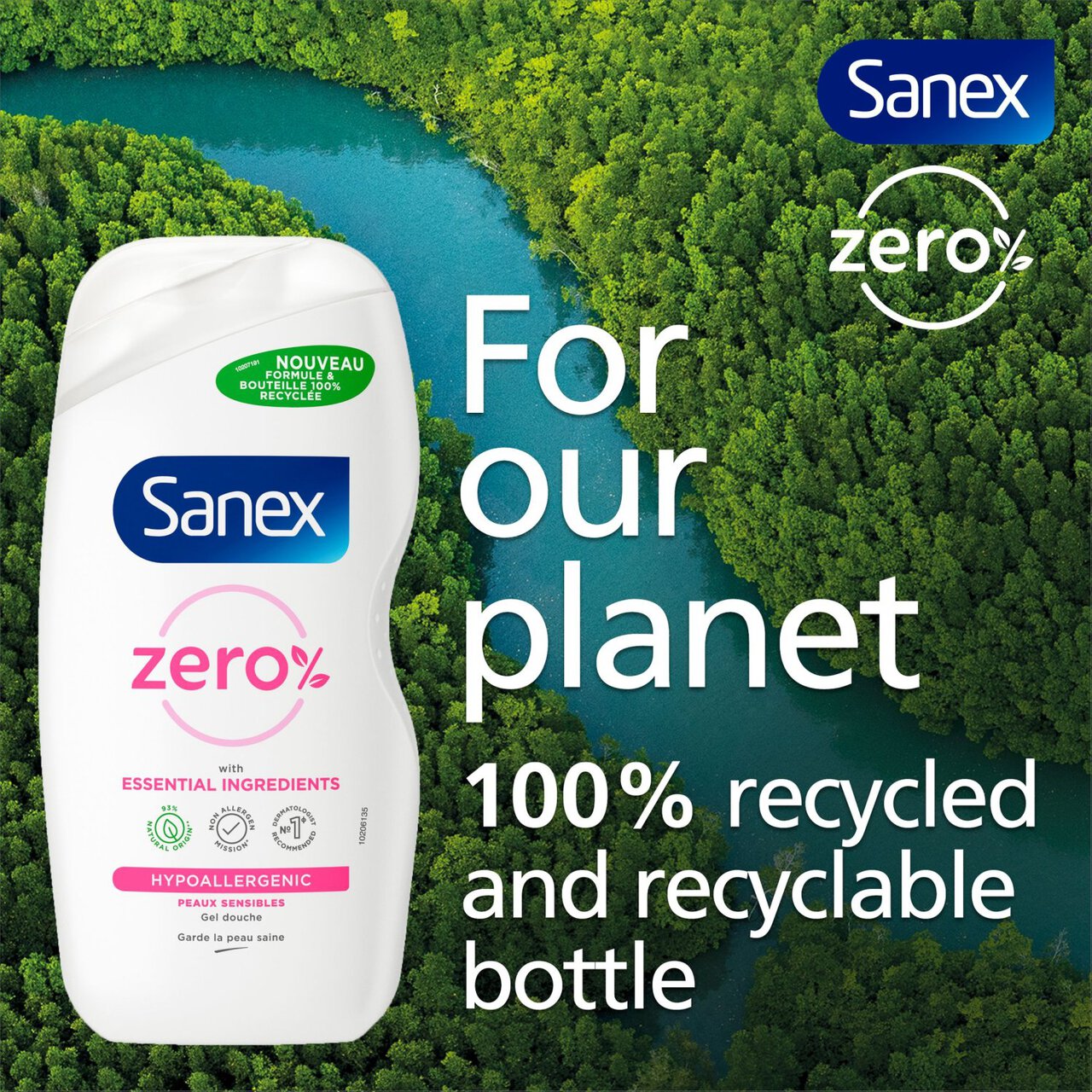 Sanex Zero % Sensitive Skin Shower Gel 450ml