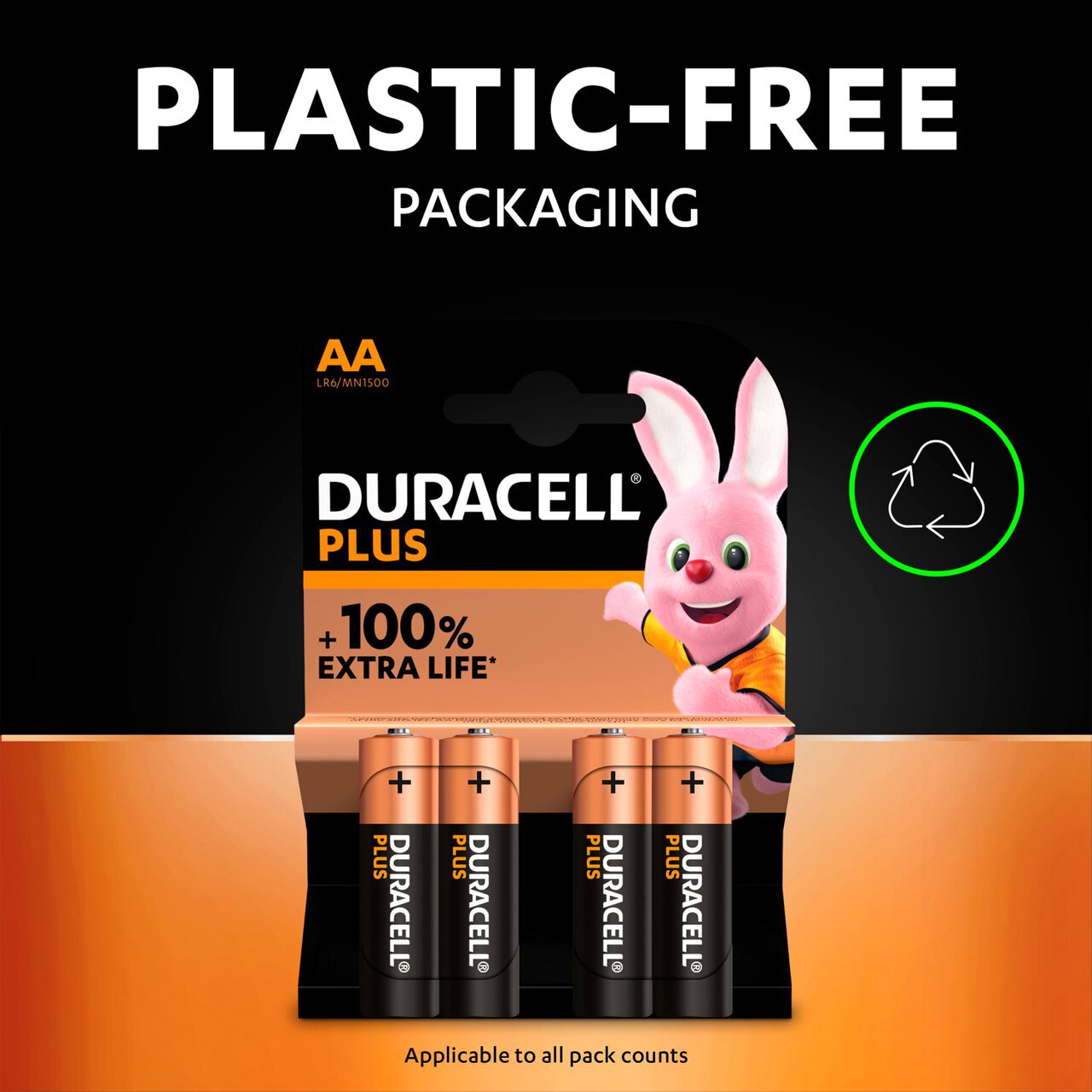 Duracell Plus 100% AA Alkaline Batteries 24 per pack