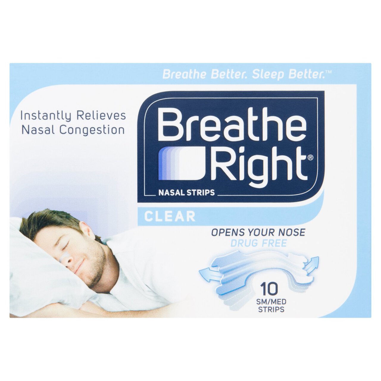 Breathe Right Clear Nasal Strips 10 per pack