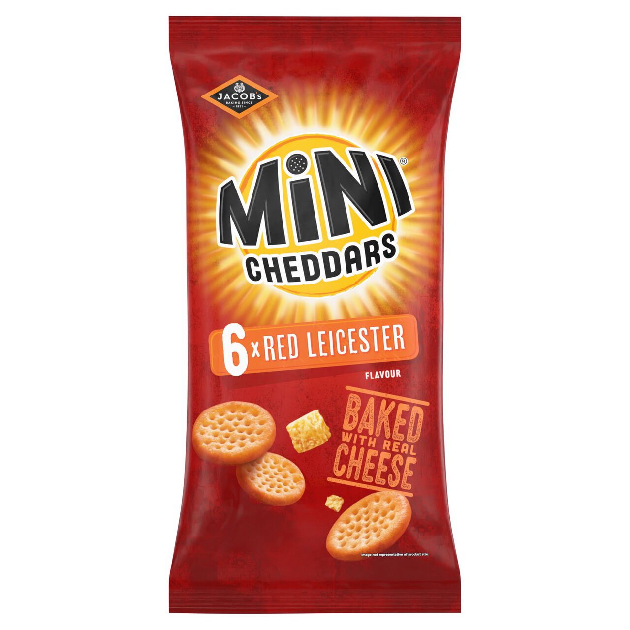 Jacob's Mini Cheddars Red Leicester Multipack Snacks 6 x 23g