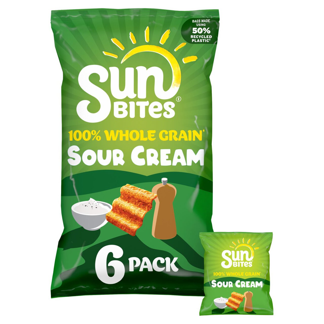 SunBites Sour Cream & Pepper Multigrain Multipack Snacks 6 per pack