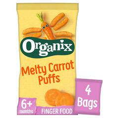 Organix Melty Carrot Organic Puffs, 6 mths+ Multipack 4 x 18g