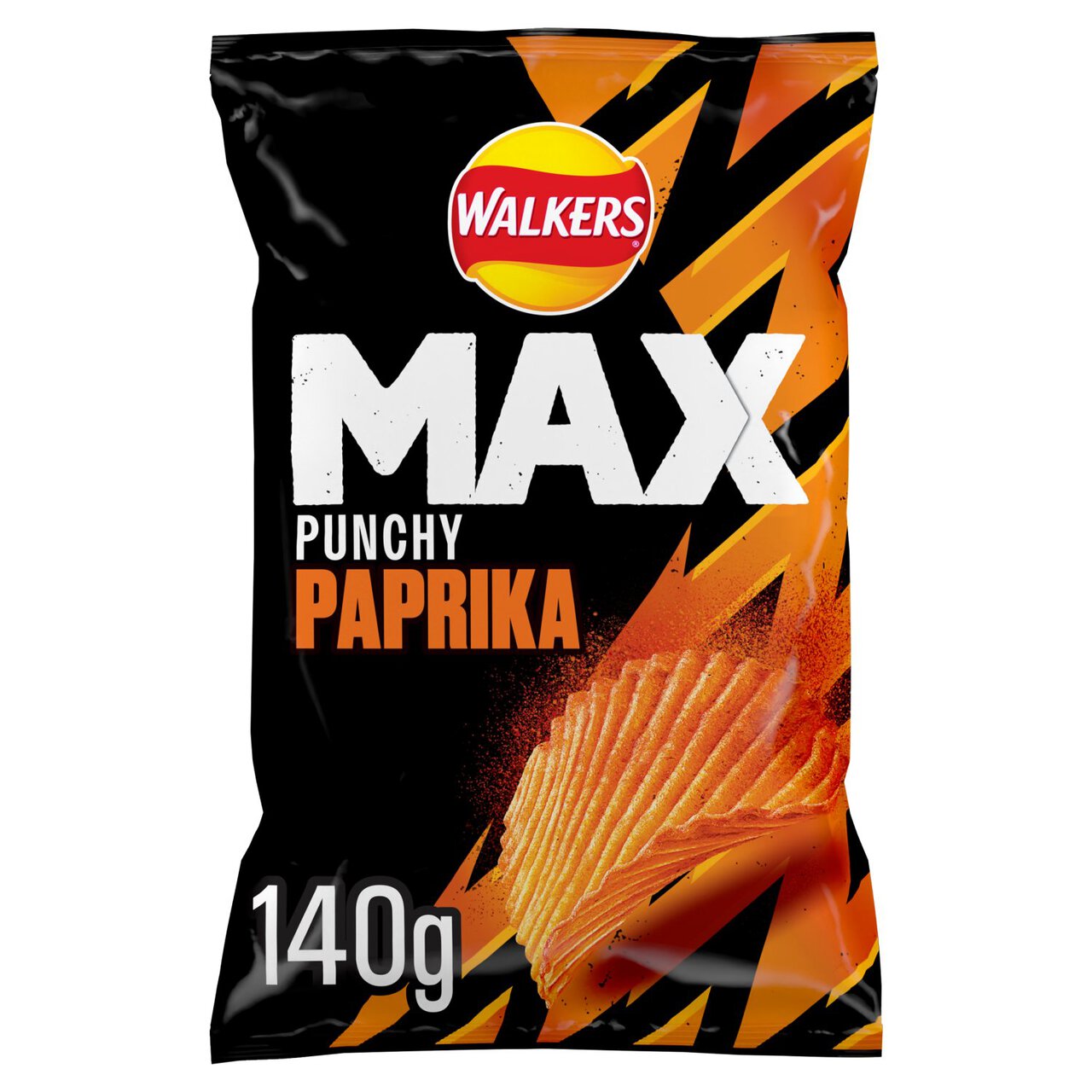 Walkers Max Punchy Paprika Sharing Bag Crisps 140g