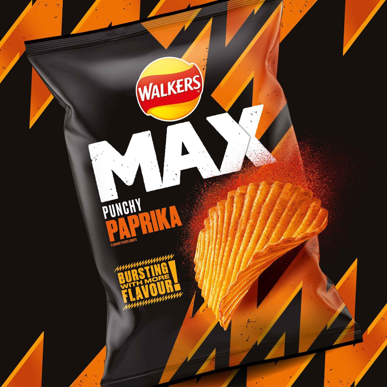 Walkers Max Punchy Paprika Sharing Bag Crisps 140g