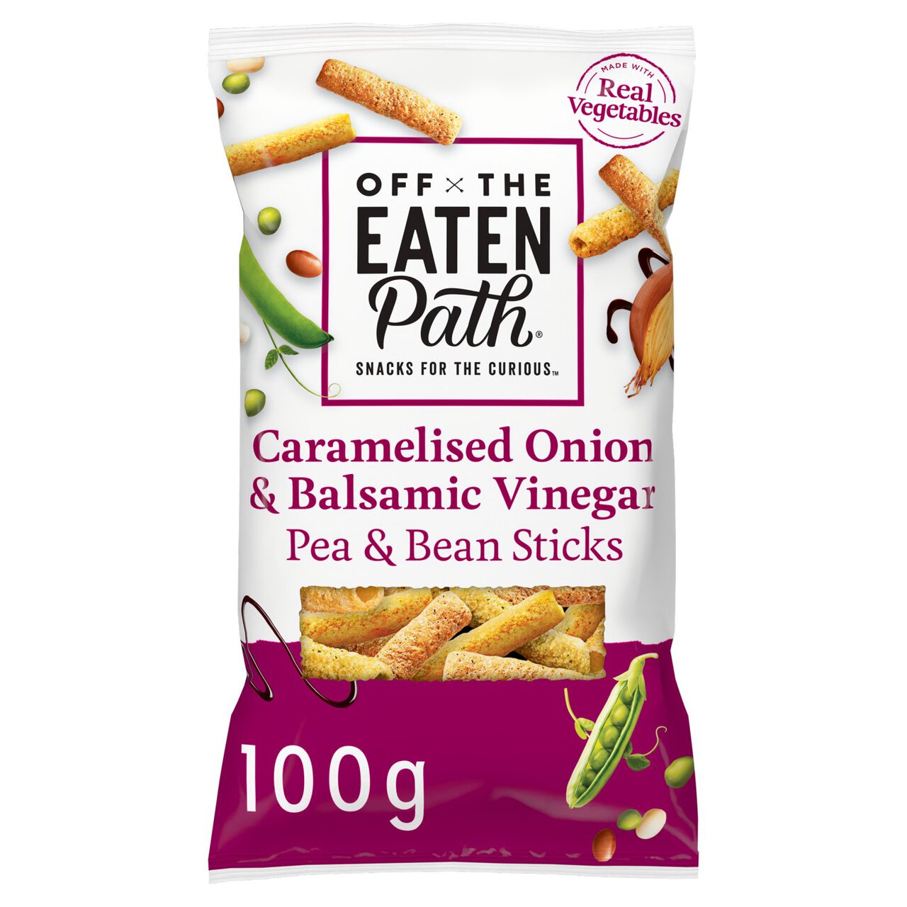 Off The Eaten Path Balsamic Vinegar Bean Sticks Sharing Bag Crisps 100g