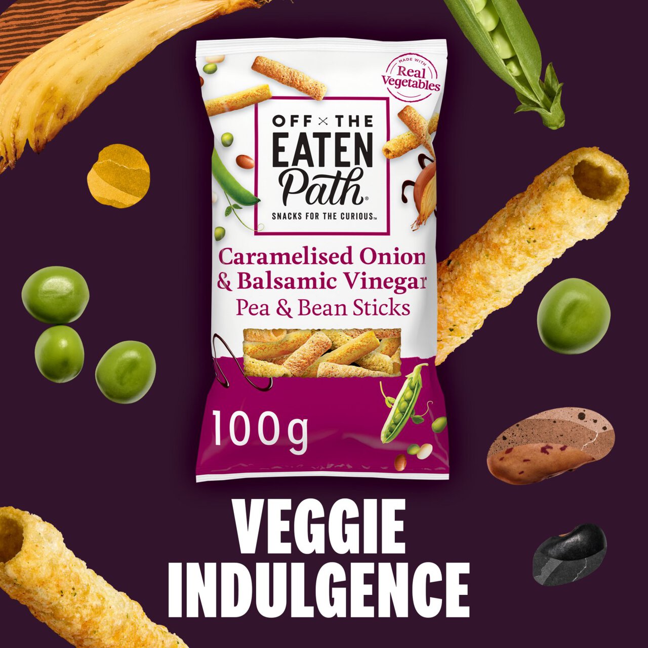 Off The Eaten Path Balsamic Vinegar Bean Sticks Sharing Bag Crisps 100g