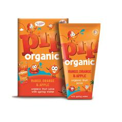 Pip Organic Mango, Orange & Apple Juice with Spring Water Cartons 4 x 180ml
