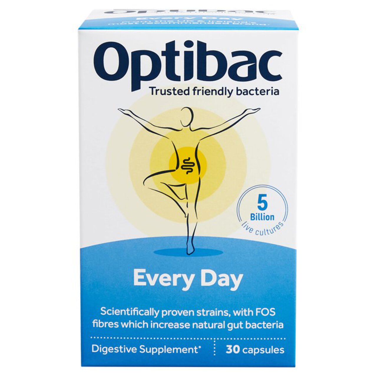 OptiBac Everyday Probiotics Digestive Supplement Capsules 30 per pack