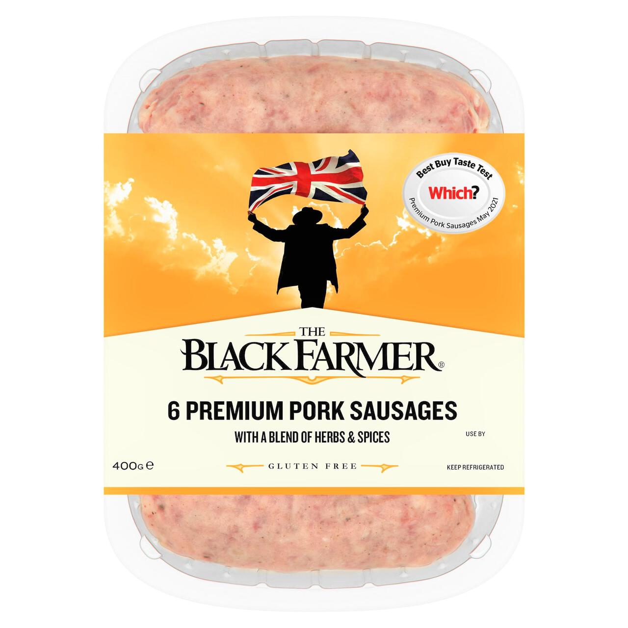 The Black Farmer Premium Pork Sausages 400g