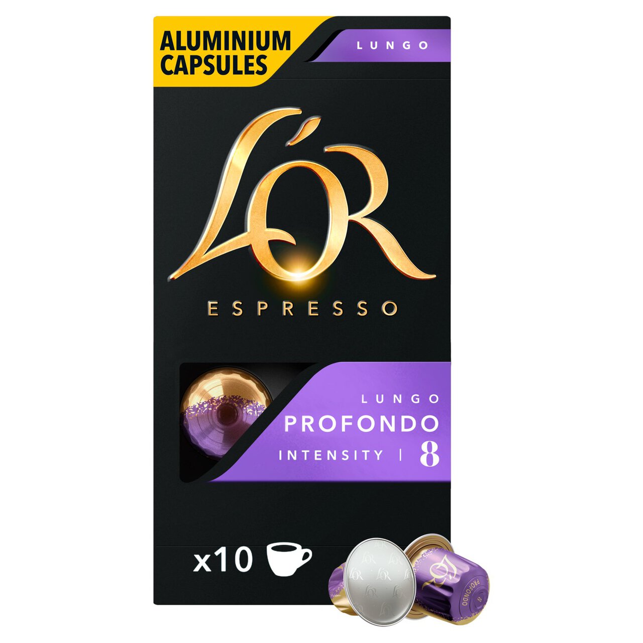L'OR Espresso Lungo Intensity 8 Coffee Capsules 10 per pack