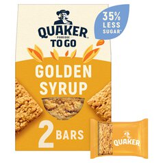 Quaker Porridge To Go Golden Syrup Breakfast Bars 2 per pack