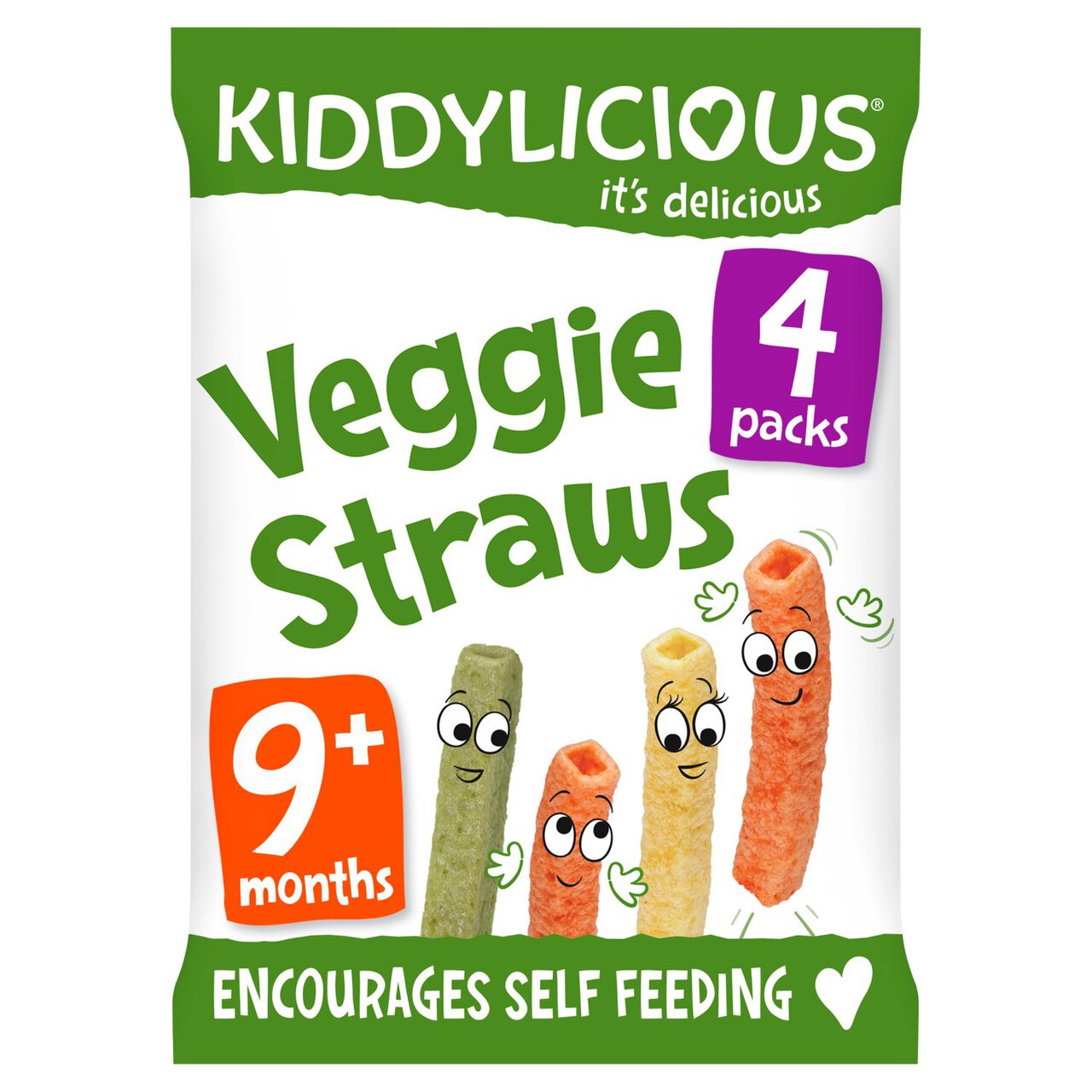 Kiddylicious Veggie Straws, 9 mths+ Multipack 4 x 12g