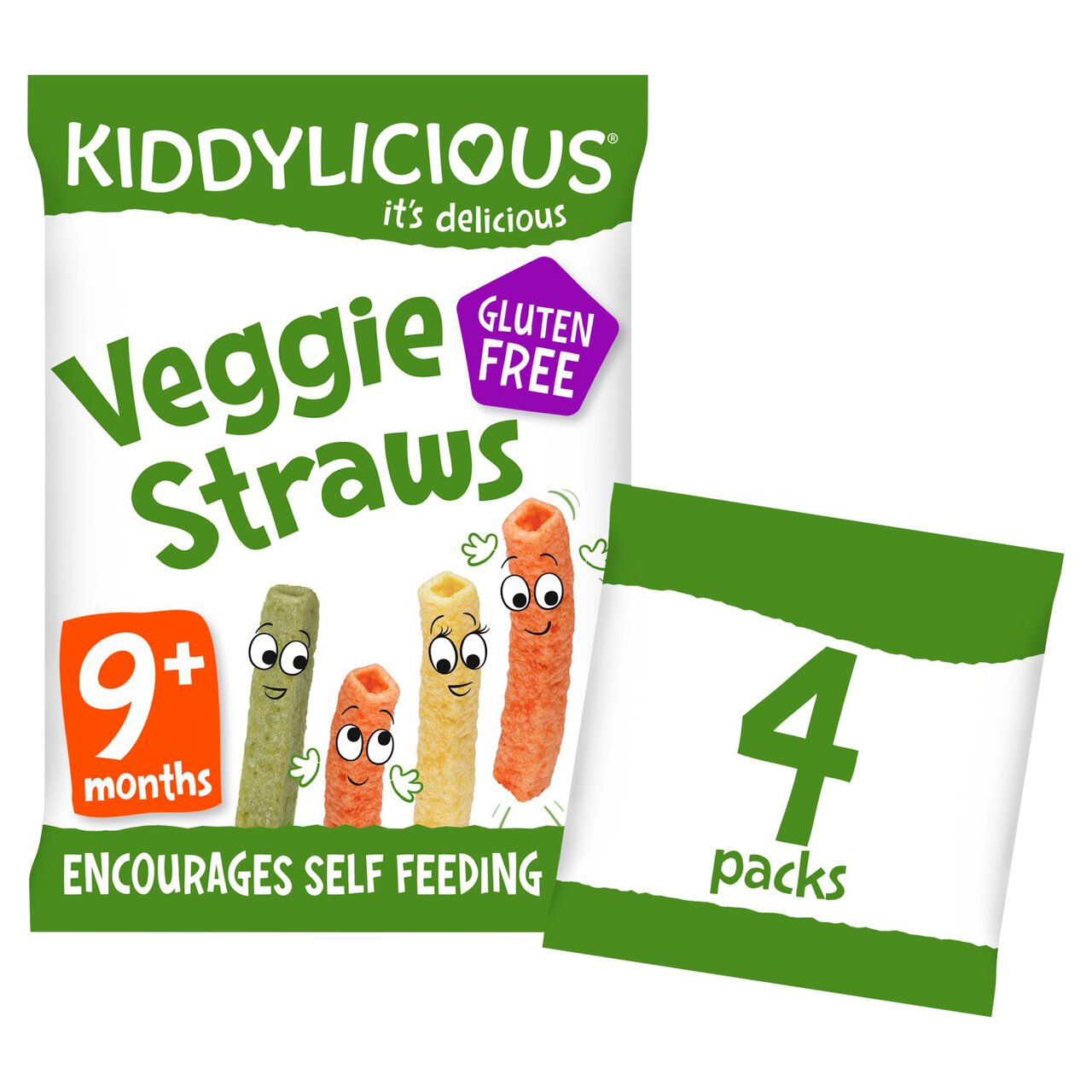 Kiddylicious Veggie Straws +9 Months - 4 Packs