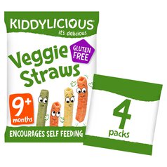 Kiddylicious Veggie Straws, 9 mths+ Multipack 4 x 12g