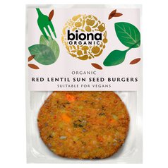Biona Organic Red Lentil Sun Seed Burgers 160g