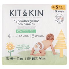 Kit & Kin Eco Nappies, Size 5 (11kg+) 28 per pack
