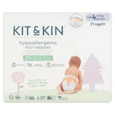 Kit & Kin Eco Nappies, Size 4 (9-14kg) 34 per pack