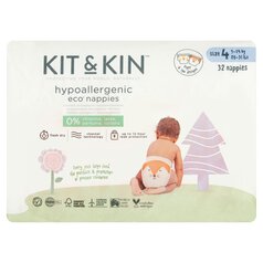 Kit & Kin Eco Nappies, Size 4 (9-14kg) 32 per pack
