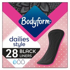 Bodyform Black Pantyliner Normal 28 per pack