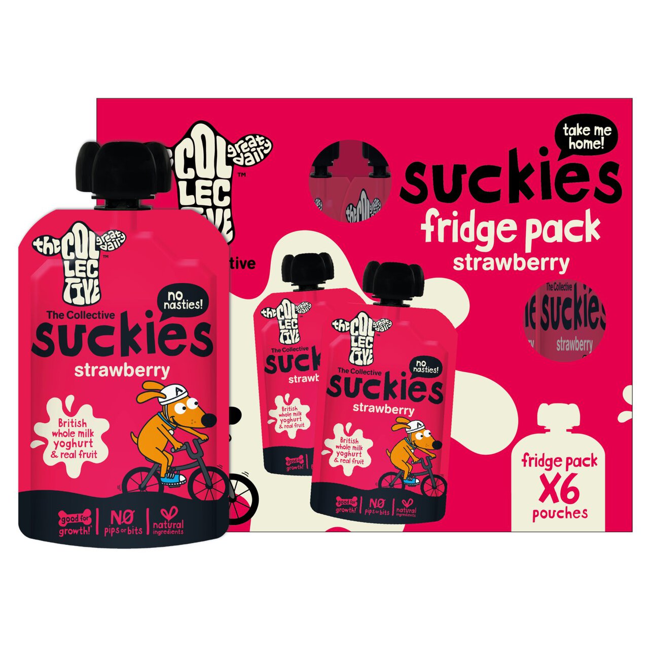 The Collective Strawberry Suckies Multipack Kids Yoghurt 6 x 90g