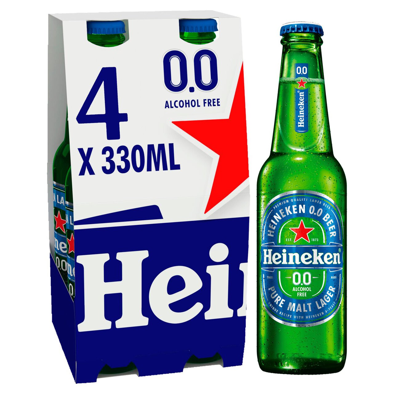 Heineken 0.0 Alcohol Free Beer Bottles 4 x 330ml