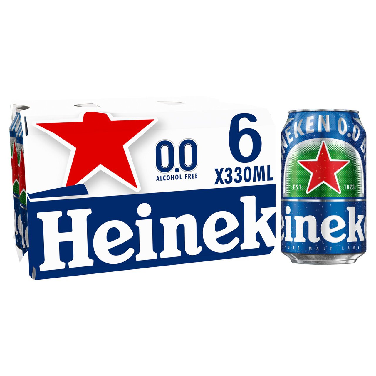 Heineken 0.0 Alcohol Free Beer Cans 6 x 330ml