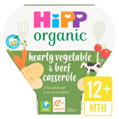 HiPP Organic Hearty Vegetable & Beef Casserole, 12 mths+ 230g
