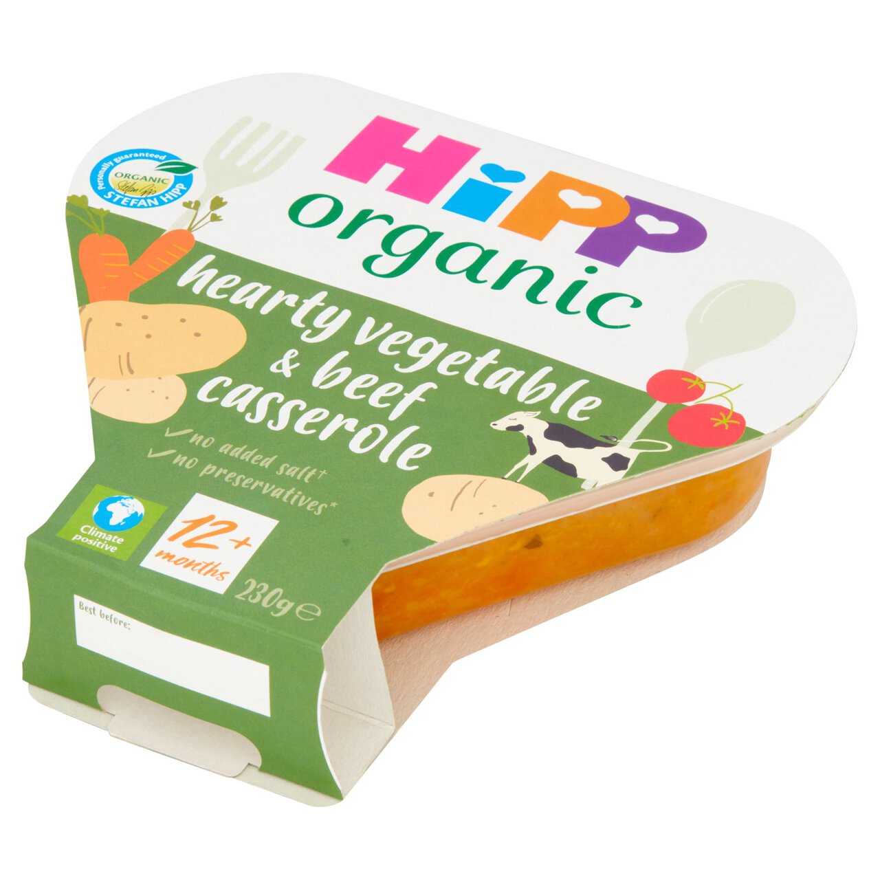 HiPP Organic Vegetable & Beef Casserole Toddler Tray Meal 1-3 Years 230g