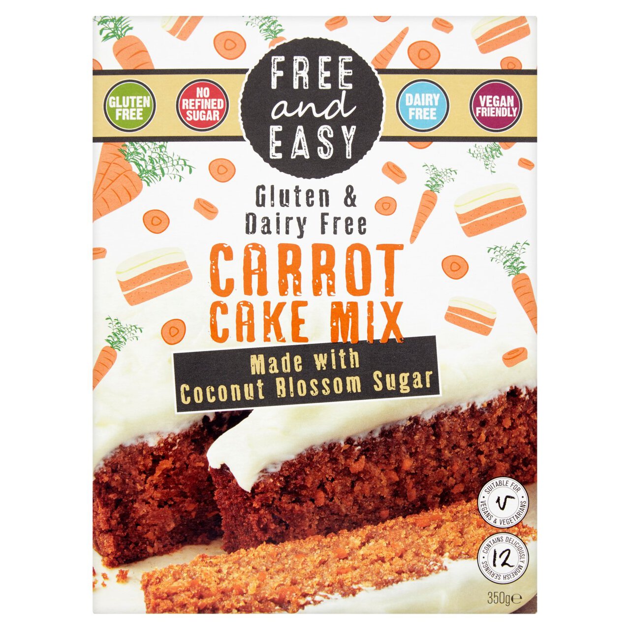 Free & Easy Free From Gluten Dairy Yeast Free Carrot Cake Mix 350g